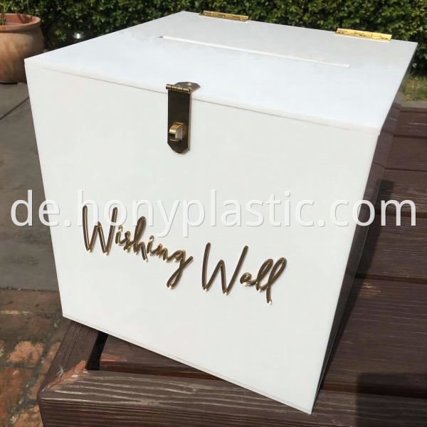Custom Frosted Clear Acrylic Engagement Wishing Well Box for Wedding Event-5(1)